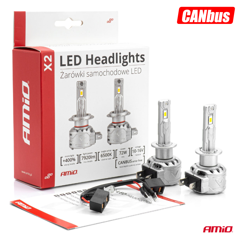 LLAMPA LED AMiO H1 X2-Series AM-02970 +400% 10-16V 72W 6500K CANBUS SET
