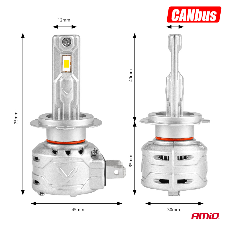 LLAMPA LED AMiO H7 X2-Series AM-02973 +400% 10-16V 72W 6500K CANBUS SET