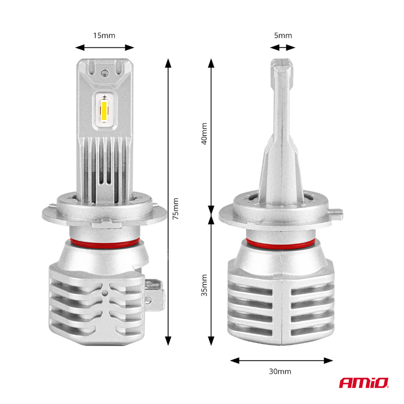LLAMPA LED AMiO H7 X1-Series AM-02966 +400% 10-16V 40W 6500K SET