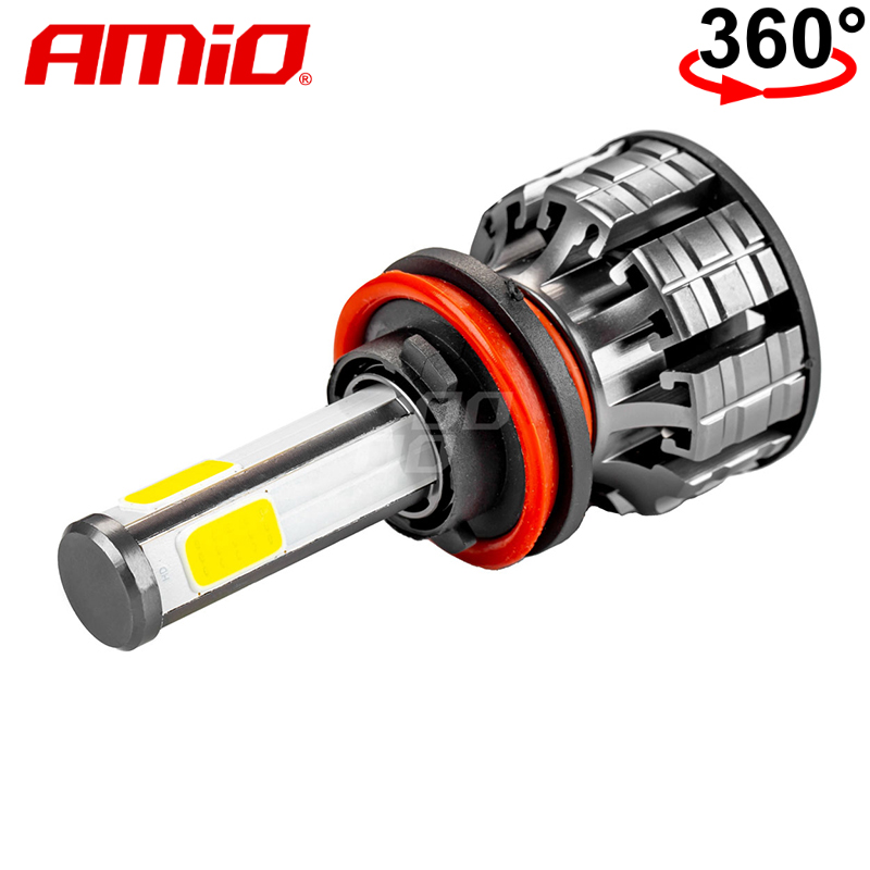 LLAMPA LED AMiO H8/H9/H11 COB-Series 360° AM-02845 +170% 12-24V 38W 6500K SET