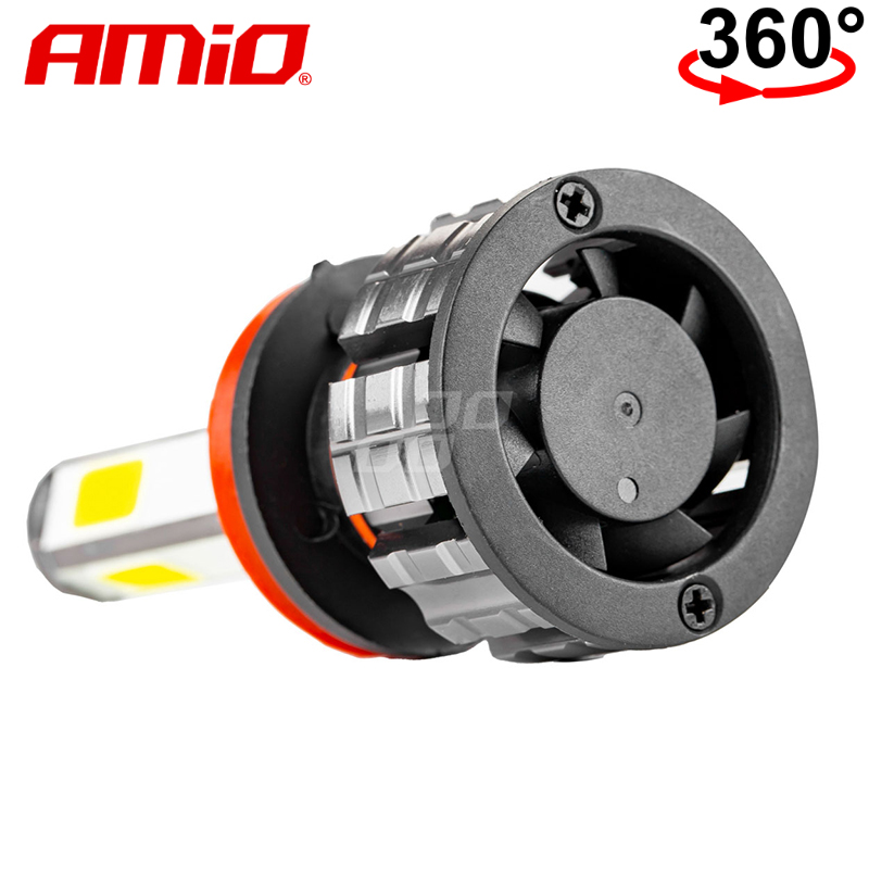 LLAMPA LED AMiO H8/H9/H11 COB-Series 360° AM-02845 +170% 12-24V 38W 6500K SET