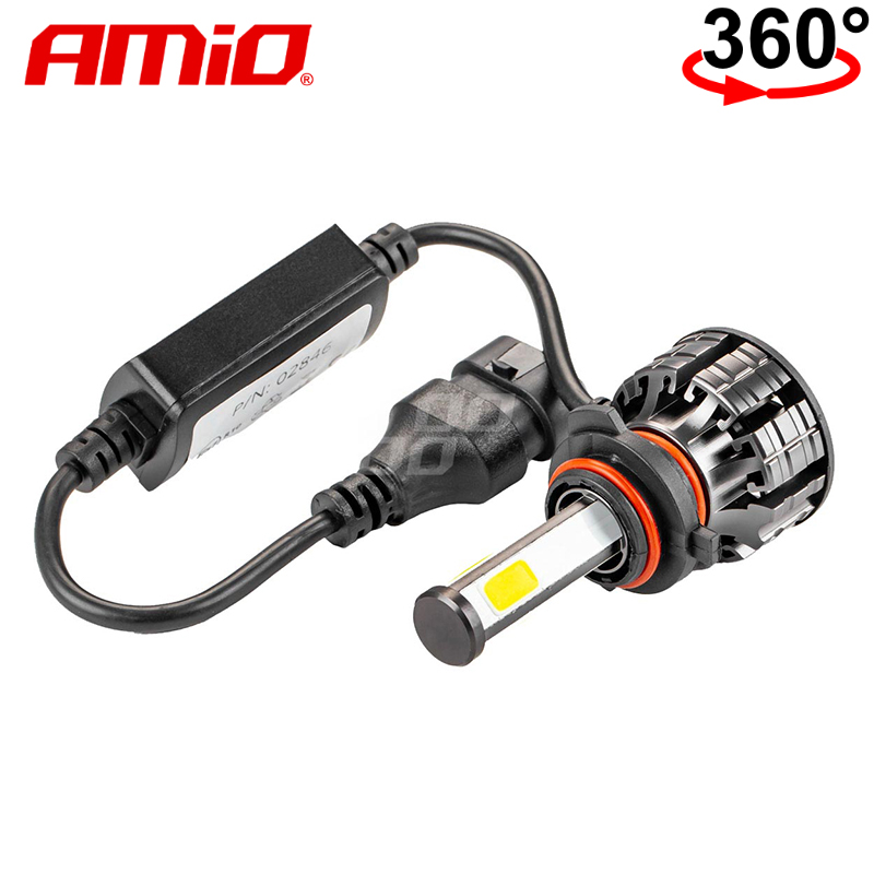 LLAMPA LED AMiO HB3 COB-Series 360° AM-02846 +170% 12-24V 38W 6500K SET