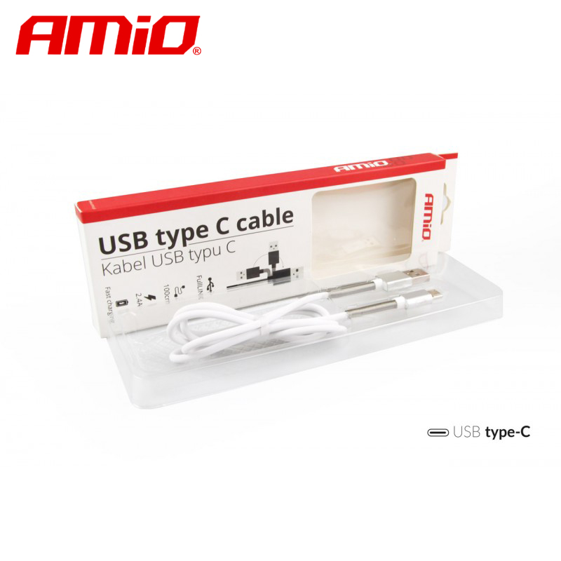 KABELL KARIKIMI USB Type-C FullLink 2.4A AMiO AM-01433 100cm