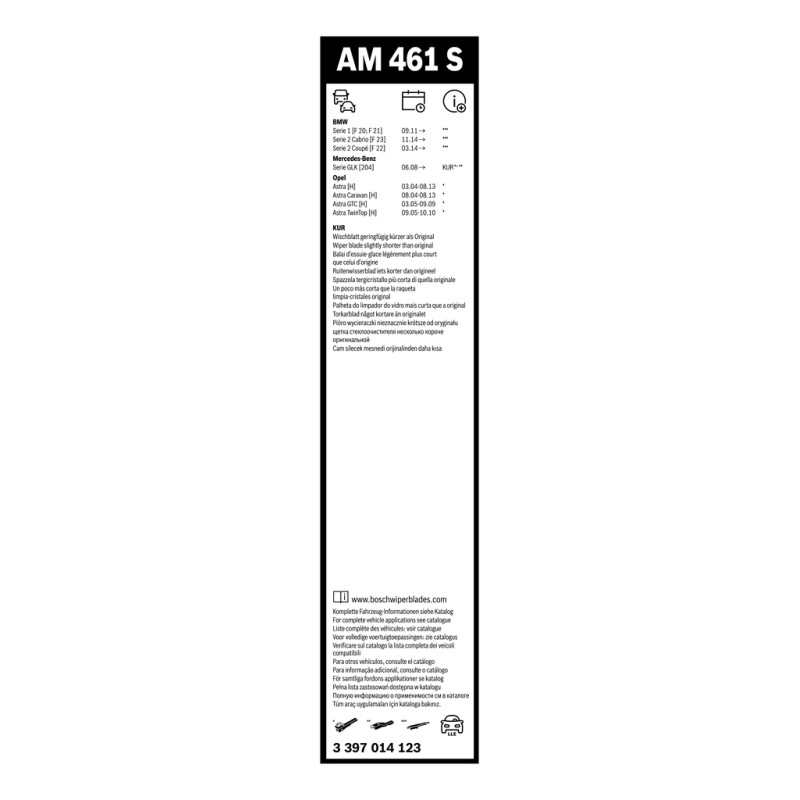 FSHIRESE XHAMI BOSCH AEROTWIN MULTI-CLIP AM-461-S (3 397 014 123) BMW 1 (F20) 55+45cm SET